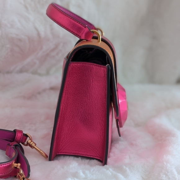 Kate Spade RARE Bijou Bag Pink & Orange Crossbody Top Handle Bag EUC - Picture 9 of 13